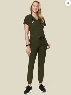 Mandala Olive Green Scrub Set